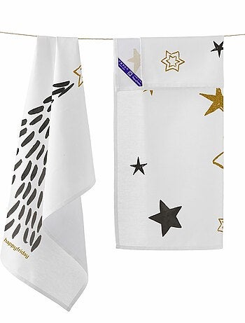 Strofinaccio (2 pezzi) Gold Xmas "Happyfriday