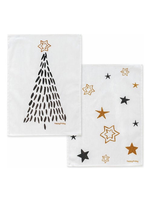 Strofinaccio (2 pezzi) Gold Xmas "Happyfriday" - Kiabi Strofinaccio (2 pezzi) Gold Xmas "Happyfriday" - Kiabi