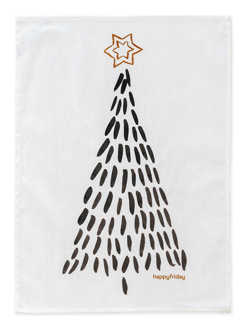 Strofinaccio (2 pezzi) Gold Xmas "Happyfriday" Bianco - Kiabi