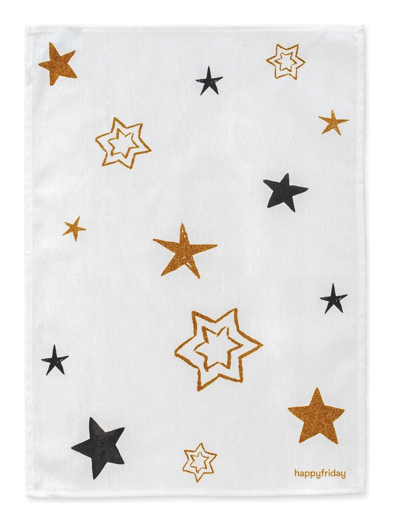 Strofinaccio (2 pezzi) Gold Xmas "Happyfriday" Bianco - Kiabi