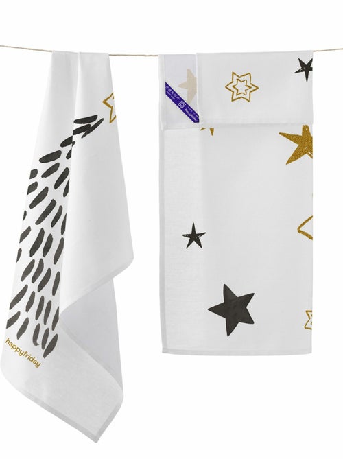 Strofinaccio (2 pezzi) Gold Xmas "Happyfriday" - Kiabi Strofinaccio (2 pezzi) Gold Xmas "Happyfriday" - Kiabi