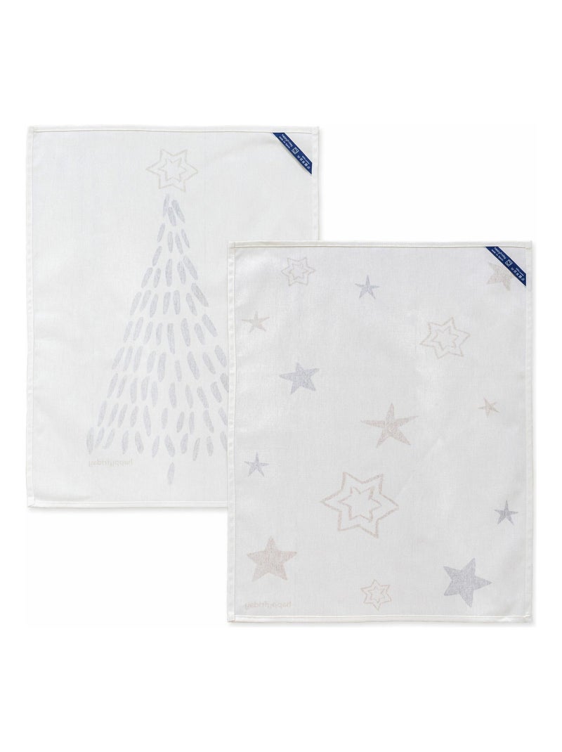 Strofinaccio (2 pezzi) Gold Xmas "Happyfriday" Bianco - Kiabi