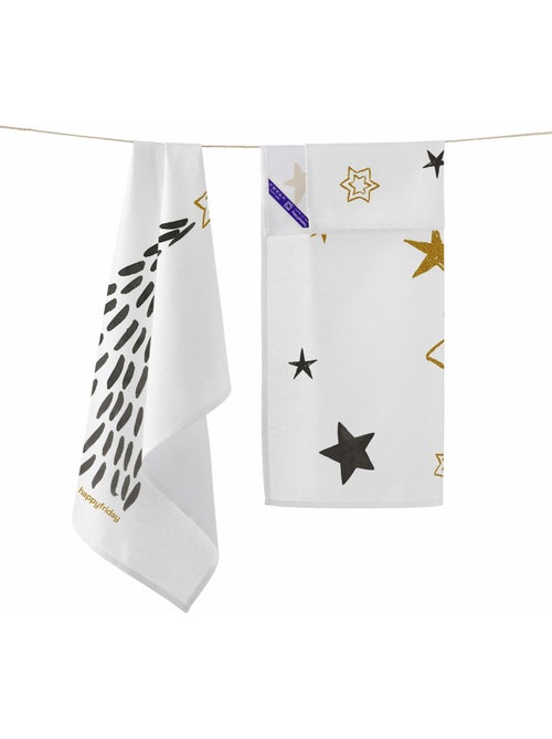 Strofinaccio (2 pezzi) Gold Xmas "Happyfriday" - Kiabi