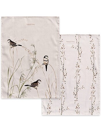 Strofinaccio (2 pezzi) Happy birds "Happyfriday