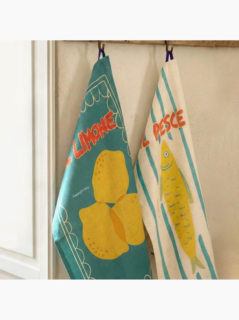 Strofinaccio (2 pezzi) Lemon fish "Happyfriday" Multicolore - Kiabi