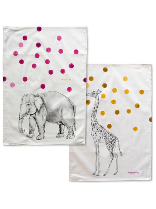 Strofinaccio (2 pezzi) Savanna "Happyfriday" - Kiabi