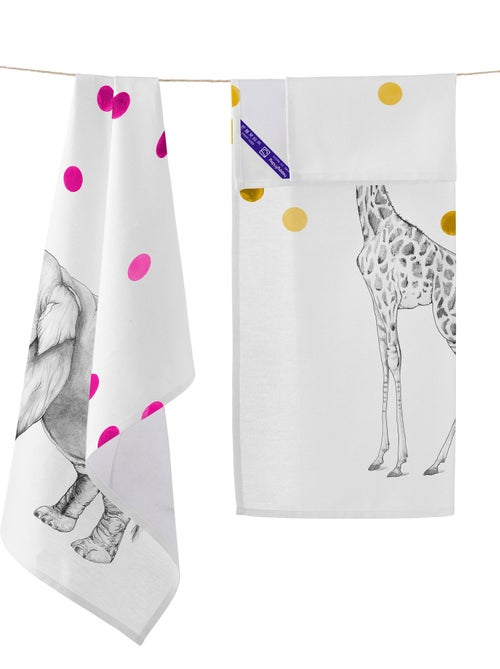 Strofinaccio (2 pezzi) Savanna "Happyfriday" - Kiabi