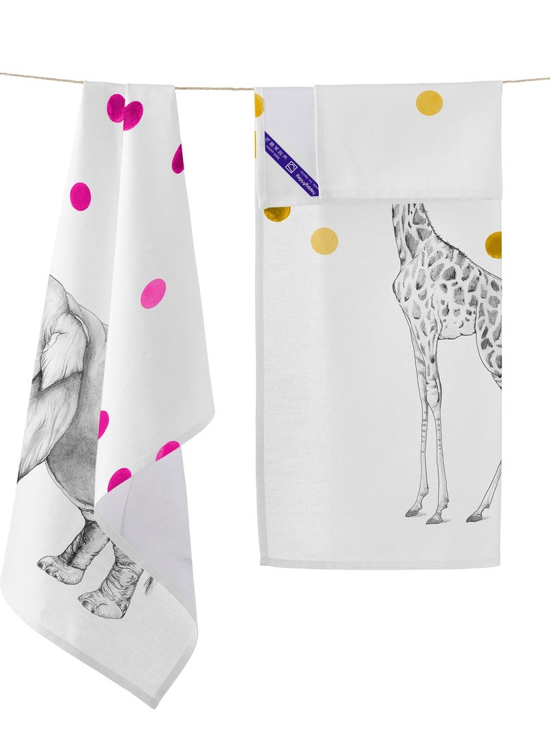 Strofinaccio (2 pezzi) Savanna "Happyfriday" Bianco - Kiabi