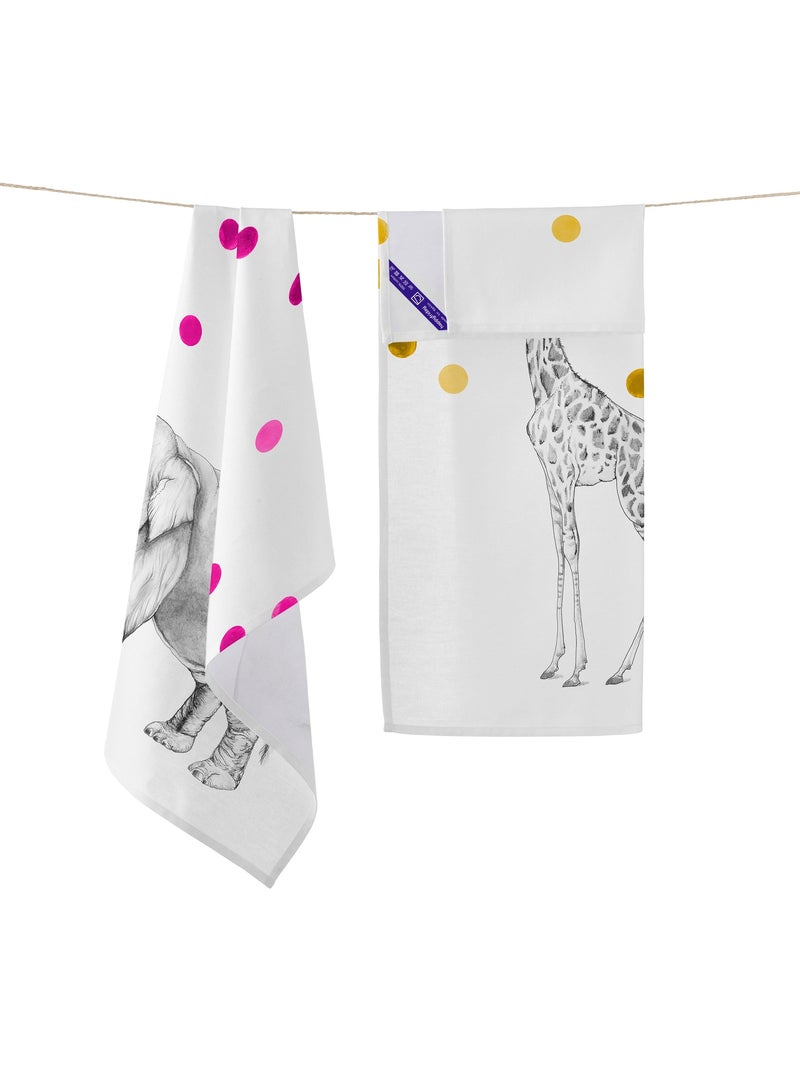 Strofinaccio (2 pezzi) Savanna "Happyfriday" Multicolore - Kiabi