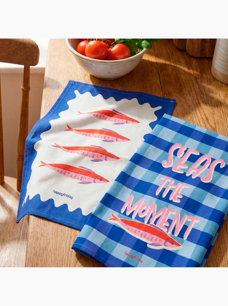 Strofinaccio (2 pezzi) Seas the moment "Happyfriday" Multicolore - Kiabi