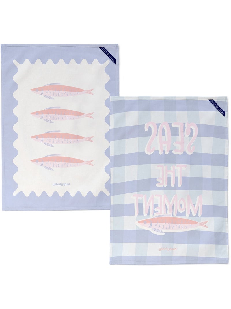 Strofinaccio (2 pezzi) Seas the moment "Happyfriday" Multicolore - Kiabi