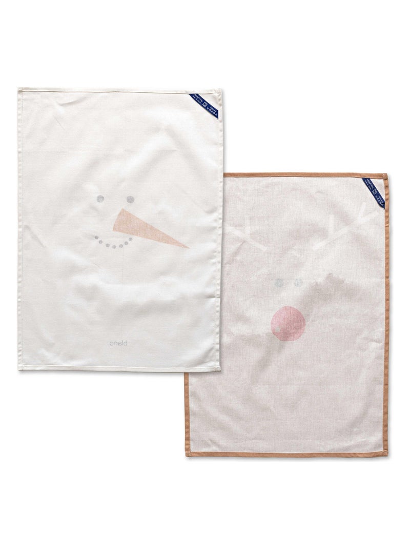 Strofinaccio (2 pezzi) Snow mates "Happyfriday" Bianco - Kiabi