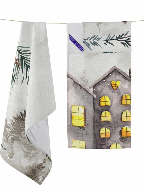 Strofinaccio (2 pezzi) Welcoming "Happyfriday" - Kiabi