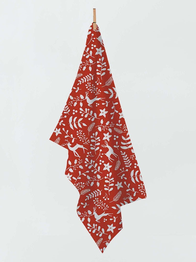 Strofinaccio di Natale con renne ROSSO - Kiabi