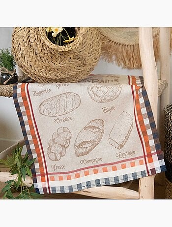 Strofinaccio in cotone con pane tradizionale francese