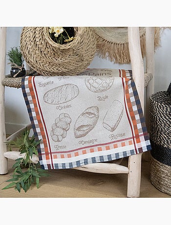 Strofinaccio in cotone con pane tradizionale francese