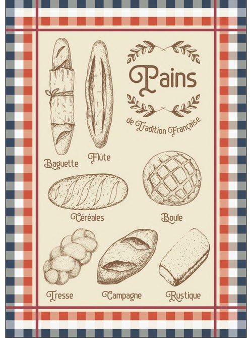 Strofinaccio in cotone con pane tradizionale francese - Kiabi
