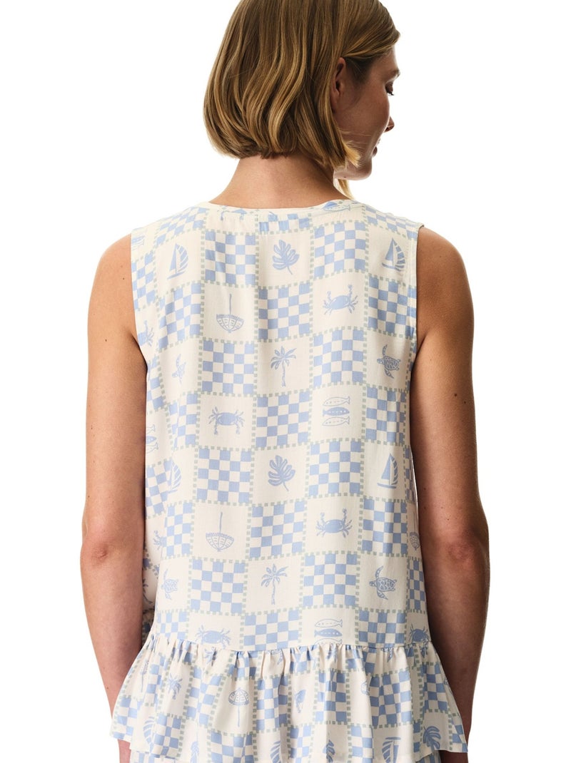 Sun kissed top pigiama a spalline a quadri penti Bianco Blu - Kiabi