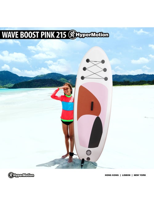 SUP gonfiabile per bambini HyperMotion WAVE BOOST PINK 215 cm con pagaia – Stand Up Paddle - Kiabi