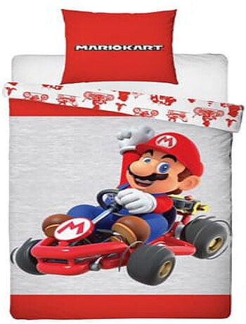 Super Mario Bros, Set Copripiumino Bambino Reversibile, Mario Kart, Copripiumino 140 x 200 cm