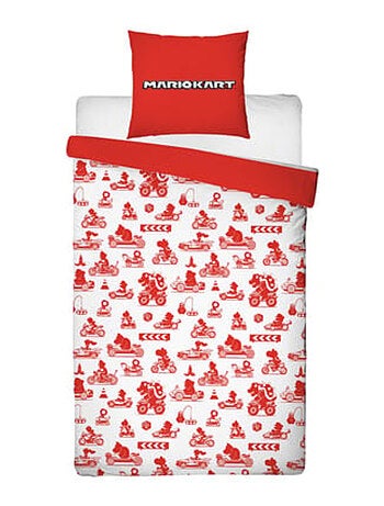Super Mario Bros, Set Copripiumino Bambino Reversibile, Mario Kart, Copripiumino 140 x 200 cm