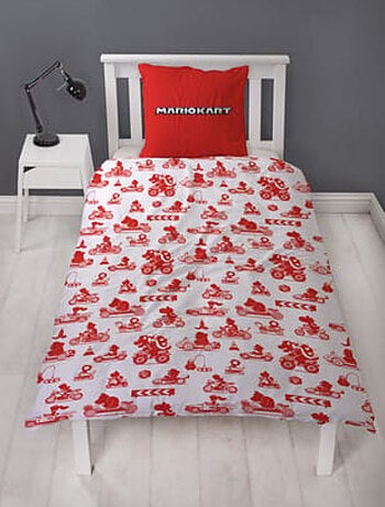 Super Mario Bros, Set Copripiumino Bambino Reversibile, Mario Kart, Copripiumino 140 x 200 cm