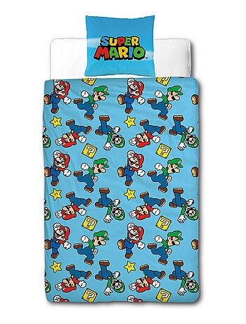Super Mario, Parure da Letto Bambino Stampata e Reversibile, MARIO E LUIGI