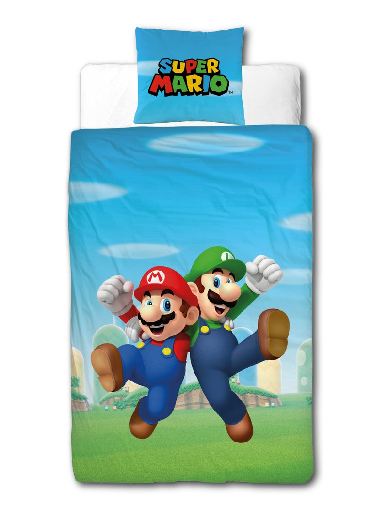 Super Mario, Parure da Letto Bambino Stampata e Reversibile, MARIO E LUIGI Blu - Kiabi