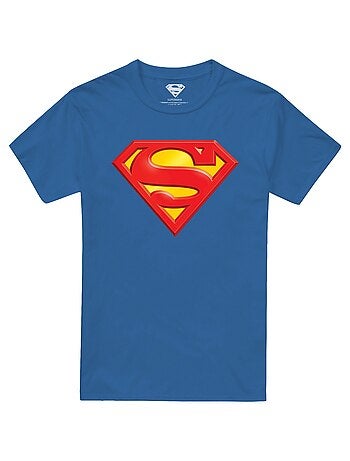Superman Maglietta Goffrato Logo Uomo