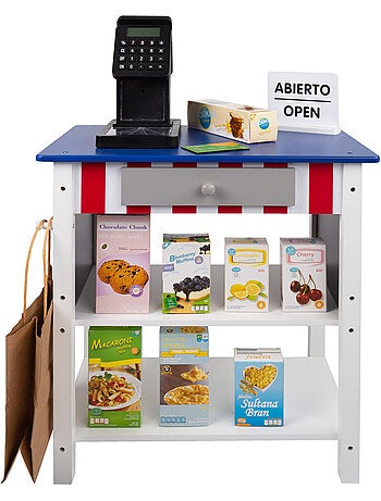 Supermercato giocattolo in legno con accessori woomax
