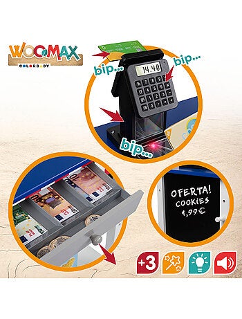 Supermercato giocattolo in legno con accessori woomax