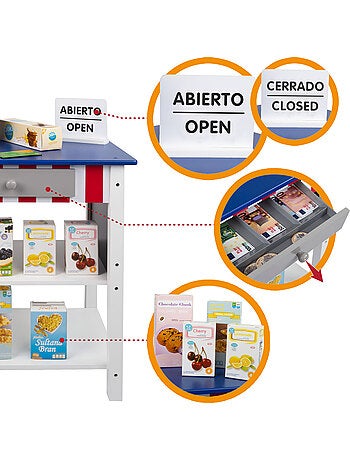 Supermercato giocattolo in legno con accessori woomax