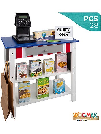 Supermercato giocattolo in legno con accessori woomax