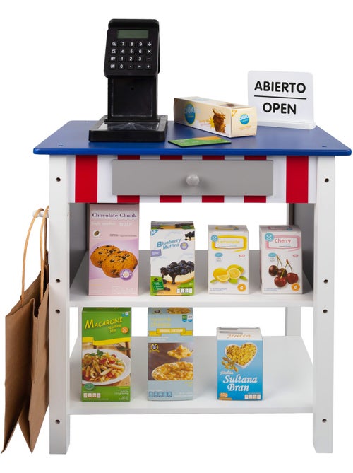 Supermercato giocattolo in legno con accessori woomax - Kiabi Supermercato giocattolo in legno con accessori woomax - Kiabi