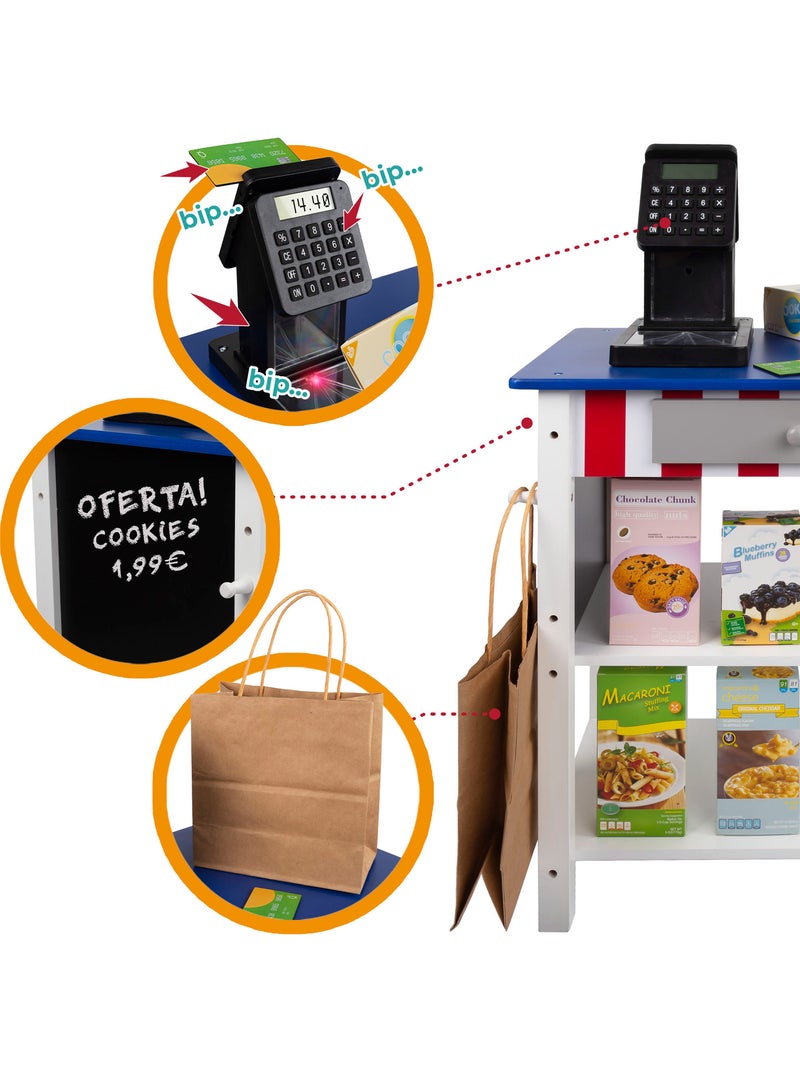 Supermercato giocattolo in legno con accessori woomax N/D - Kiabi