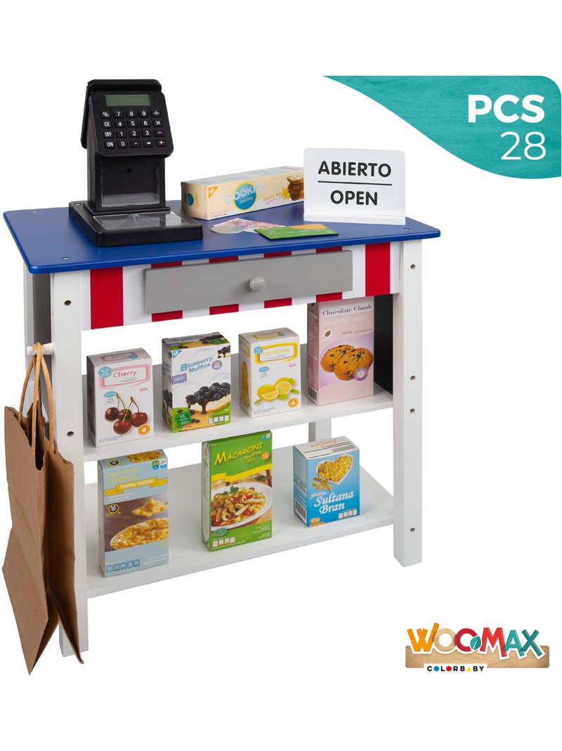 Supermercato giocattolo in legno con accessori woomax N/D - Kiabi