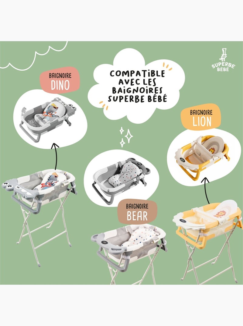 Supporto per vaschetta per modelli Bear, Dino e Lion- Kit di scarico incluso | SUPERBE BEBE Bianco perlato - Kiabi