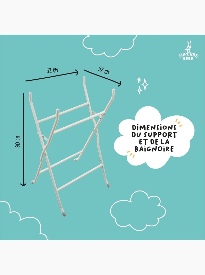 Supporto per vaschetta per modelli Bear, Dino e Lion- Kit di scarico incluso | SUPERBE BEBE Bianco perlato - Kiabi