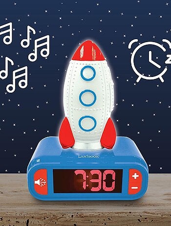 Sveglia con design Rocket 3D Luce notturna ed effetti sonori