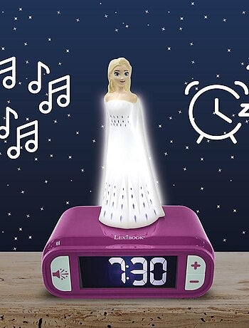 Sveglia con luce notturna Design 3D Frozen Elsa ed effetti sonori