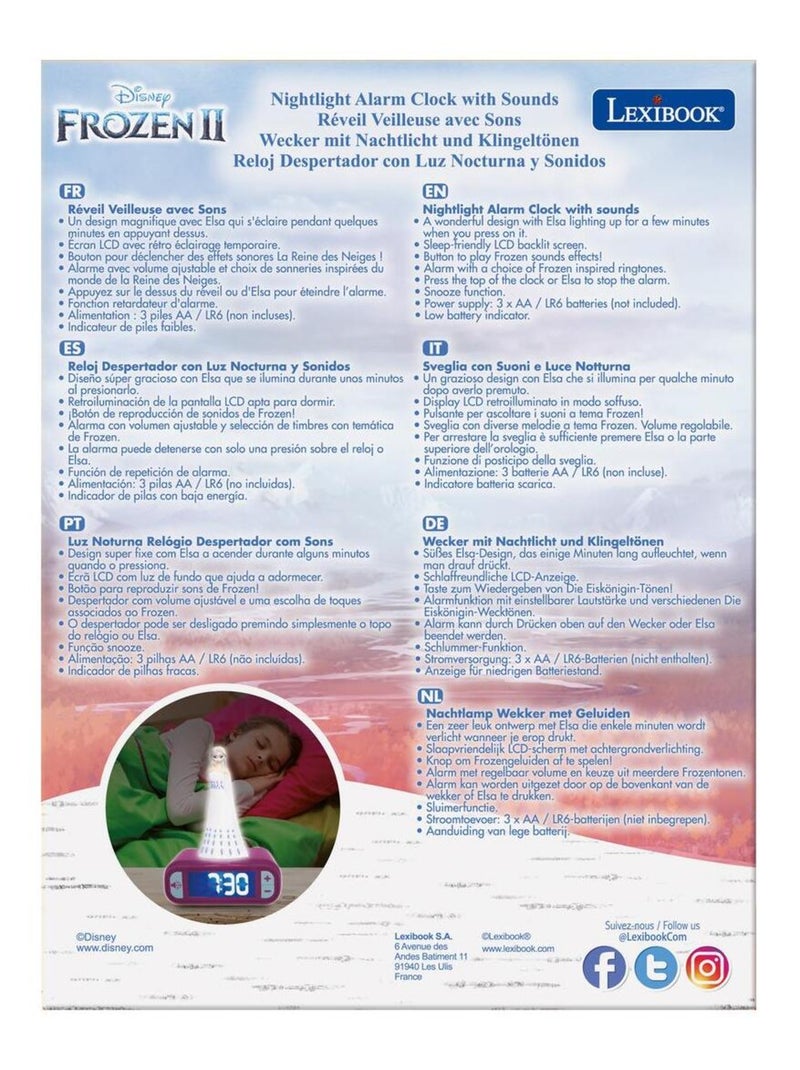 Sveglia con luce notturna Design 3D Frozen Elsa ed effetti sonori Viola - Kiabi