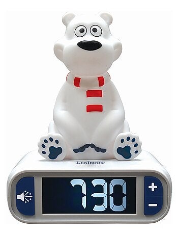 Sveglia con luce notturna Design 3D Orso polare ed effetti sonori