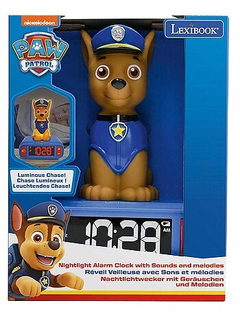 Sveglia con luce notturna Design 3D Paw Patrol Chase ed effetti sonori