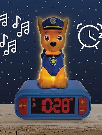 Sveglia con luce notturna Design 3D Paw Patrol Chase ed effetti sonori