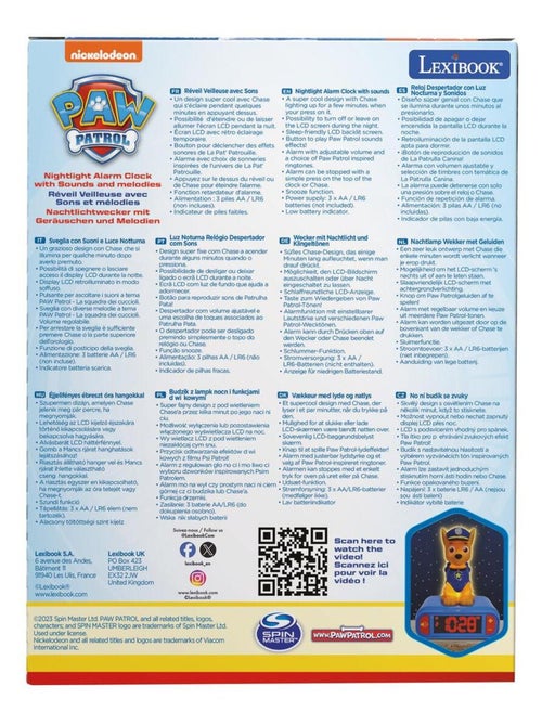 Sveglia con luce notturna Design 3D Paw Patrol Chase ed effetti sonori - Kiabi