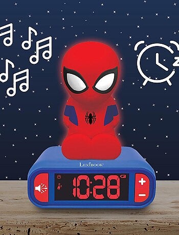 Sveglia con luce notturna design 3D SpiderMan ed effetti sonori