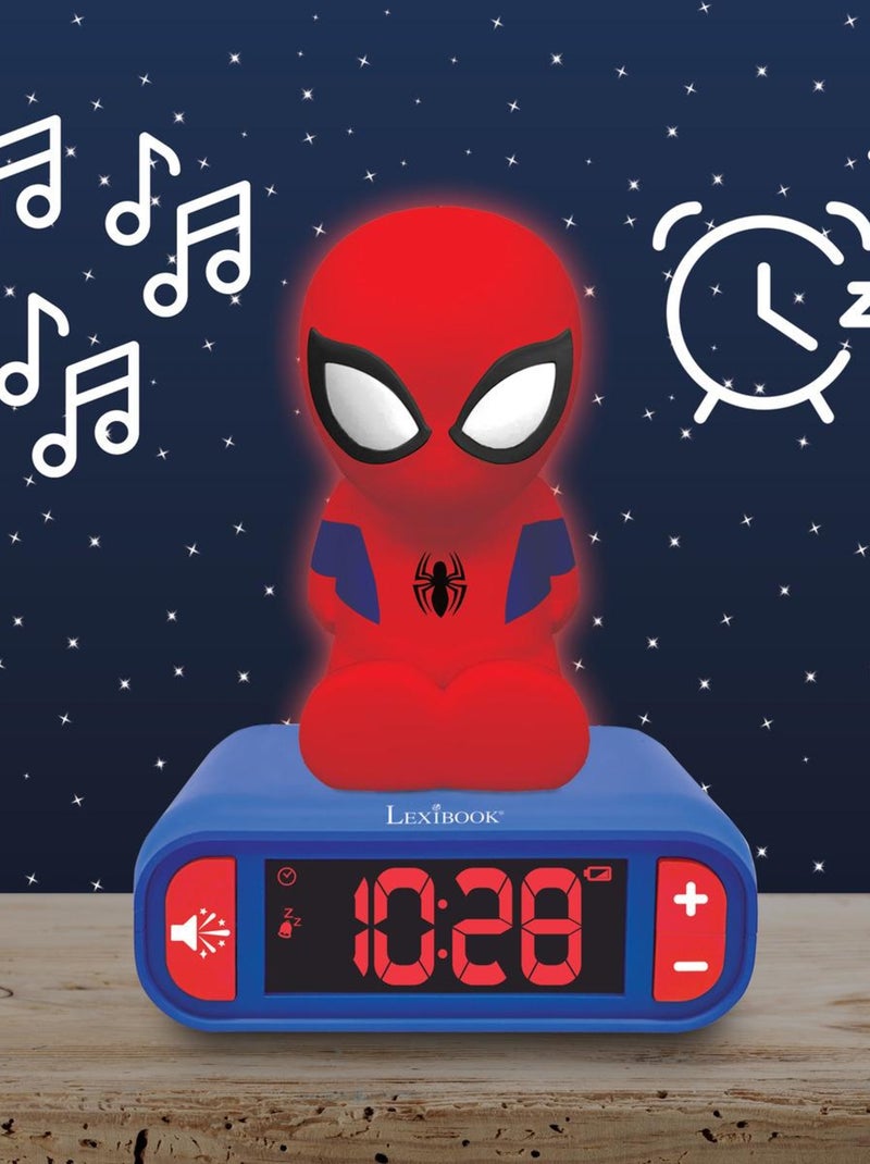 Sveglia con luce notturna design 3D SpiderMan ed effetti sonori Rosso - Kiabi