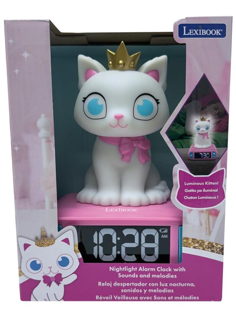 Sveglia con luce notturna e effetti sonori del design 3D del gatto Rosa - Kiabi