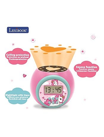 Sveglia con proiettore Unicorno e timer