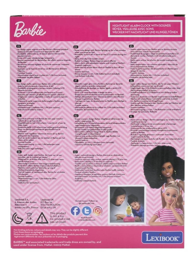 Sveglia digitale con Barbie 3D, luce notturna ed effetti sonori Rosa - Kiabi